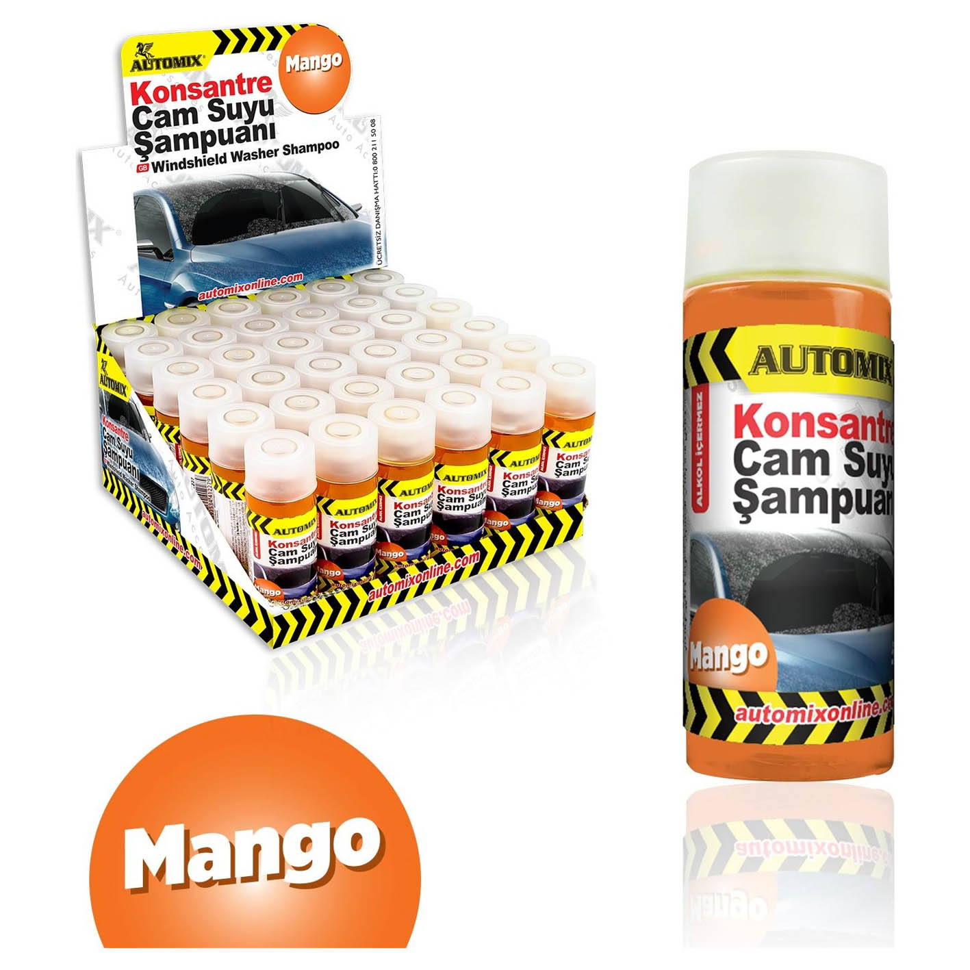 Oto-Automix 50 Ml Cam Suyu Şampuanı Mango